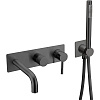 Картинка анонса товара «смеситель для ванны boheme uno black 464-3-b встраиваемый»