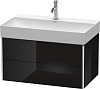 Картинка анонса товара «тумба под раковину duravit xsquare xs416204040 подвесная 78 см черный глянцевый»