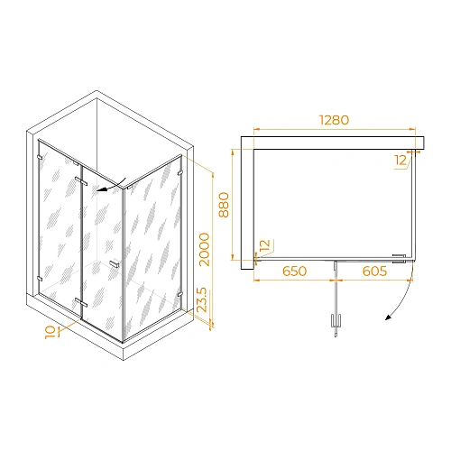 Душевой уголок RGW SV-040 1300x900 мм 353204039-21 хром Easy Clean Душевой уголок RGW SV-040 1300x900 мм 353204039-21 хром Easy Clean