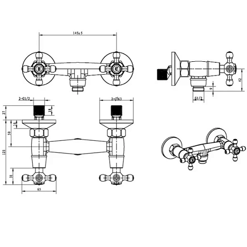 Смеситель для душа Boheme Royal Cristal 314-Royal/CRST Смеситель для душа Boheme Royal Cristal 314-Royal/CRST