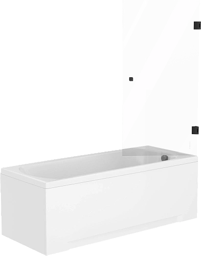 Шторка на ванну STWORKI Ольборг распашная, 70х140, профиль черный матовый, прозрачное стекло 583120 Шторка на ванну STWORKI Ольборг распашная, 70х140, профиль черный матовый, прозрачное стекло 583120