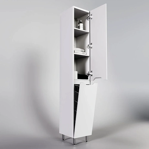 Шкаф-пенал Style Line Марелла с корзиной, Люкс антискрейтч белый матовый, PLUS СС-00002421 Шкаф-пенал Style Line Марелла с корзиной, Люкс антискрейтч белый матовый, PLUS СС-00002421