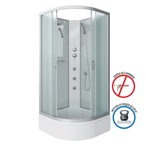 Душевая кабина Niagara Classic NG-3302-14BKG (1000х1000х2000) средний поддон (26см) стекло матовое 33021424BKG Душевая кабина Niagara Classic NG-3302-14BKG (1000х1000х2000) средний поддон (26см) стекло матовое 33021424BKG