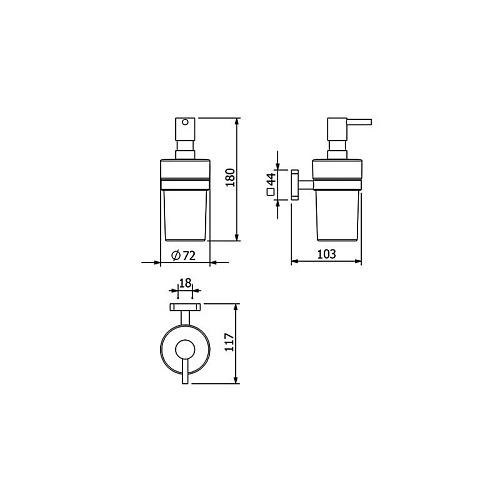 Дозатор жидкого мыла Kludi VELA S 25976N1 брашированная бронза Дозатор жидкого мыла Kludi VELA S 25976N1 брашированная бронза