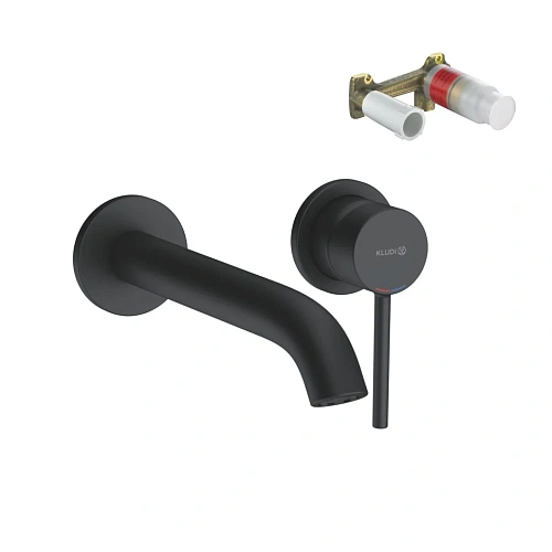 Смеситель для раковины Kludi BOZZ 382453976S встраиваемый, черный матовый Смеситель для раковины Kludi BOZZ 382453976S встраиваемый, черный матовый
