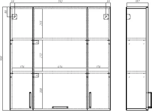 Шкаф DIWO Суздаль 87 для туалета, верхний 569236 Шкаф DIWO Суздаль 87 для туалета, верхний 569236