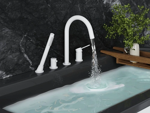 Смеситель на борт ванны Timo Saona 2320/16Y белый матовый Смеситель на борт ванны Timo Saona 2320/16Y белый матовый