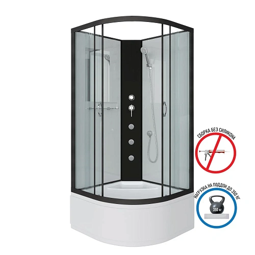Душевая кабина Niagara Classic NG-6709-14BKG (1000х1000х2000)высокий поддон (45см) стекло прозрачное черные профиля 67091414BKG Душевая кабина Niagara Classic NG-6709-14BKG (1000х1000х2000)высокий поддон (45см) стекло прозрачное черные профиля 67091414BKG