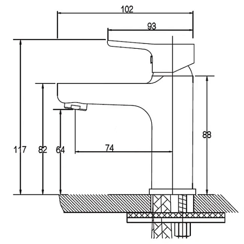 Смеситель для раковины Kaiser Vega 63011 Смеситель для раковины Kaiser Vega 63011