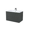Тумба с раковиной IDDIS Bild (BIL80G0i95K) подвесная 80 см, темно-серый Тумба с раковиной IDDIS Bild (BIL80G0i95K) подвесная 80 см, темно-серый