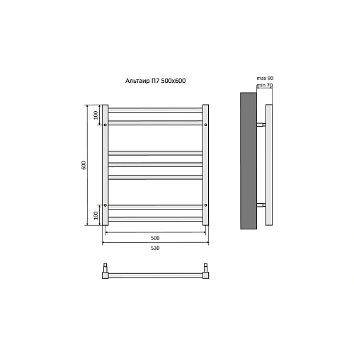 Полотенцесушитель водяной Aquatek Альтаир П7 500х600 мм AQ KK0760CH Полотенцесушитель водяной Aquatek Альтаир П7 500х600 мм AQ KK0760CH