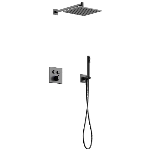 Душевая система Sancos Linn SC9022GG с термостатом, с внутренней частью, вороненая сталь Душевая система Sancos Linn SC9022GG с термостатом, с внутренней частью, вороненая сталь