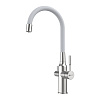 Картинка анонса товара «смеситель для кухни lemark expert lm5083s-white с подключением к фильтру, сталь/белый»