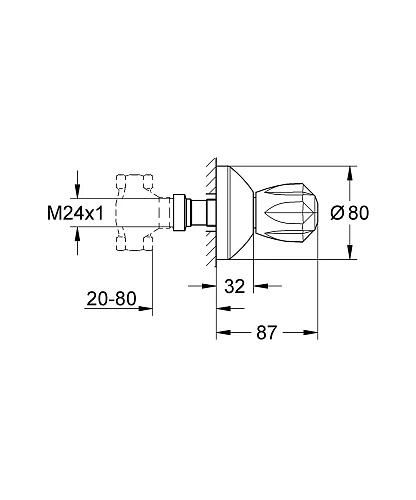 Внешняя часть скрытой вентильной головки GROHE Atlanta (19831000) Внешняя часть скрытой вентильной головки GROHE Atlanta (19831000)