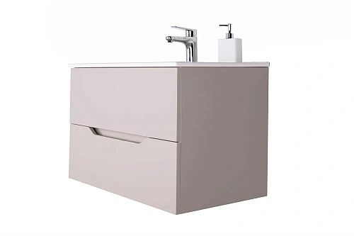 Тумба с раковиной Orange Line Li-60TuL+Ra подвесная, латте матовый Тумба с раковиной Orange Line Li-60TuL+Ra подвесная, латте матовый