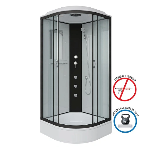 Душевая кабина Niagara Classic NG-6703-14G (800х800х2150) средний поддон (26см) стекло прозрачное черные профиля 67031414G Душевая кабина Niagara Classic NG-6703-14G (800х800х2150) средний поддон (26см) стекло прозрачное черные профиля 67031414G