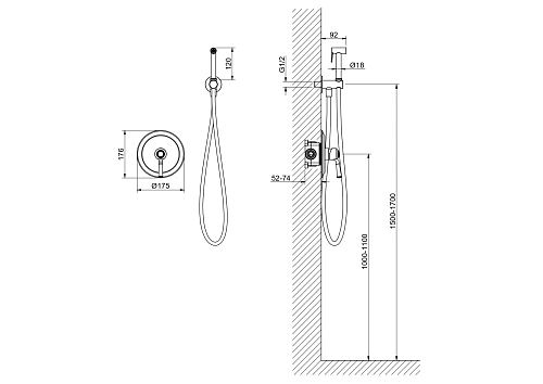 Гигиенический душ Aquatek КЛАССИК AQ1519CR Хром, встраиваемый Гигиенический душ Aquatek КЛАССИК AQ1519CR Хром, встраиваемый