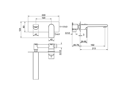 Смеситель для раковины Aquatek ЛИРА AQ1413CR Хром, встраиваемый Смеситель для раковины Aquatek ЛИРА AQ1413CR Хром, встраиваемый
