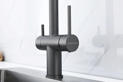 Смеситель для кухни Paulmark Gravity вороненая сталь Gr213888-GM Смеситель для кухни Paulmark Gravity вороненая сталь Gr213888-GM
