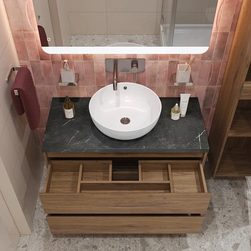 Тумба со столешницей и раковиной BelBagno KRAFT 80 kraft80rt-kepmno-1077-set подвесная KRAFT80RT-KEPMNO-1077-SET Тумба со столешницей и раковиной BelBagno KRAFT 80 kraft80rt-kepmno-1077-set подвесная KRAFT80RT-KEPMNO-1077-SET