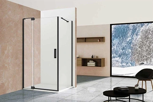 Душевой уголок Vincea Extra VSR-1E111210CLB, 1100/1200x1000, черный, стекло прозрачное Душевой уголок Vincea Extra VSR-1E111210CLB, 1100/1200x1000, черный, стекло прозрачное