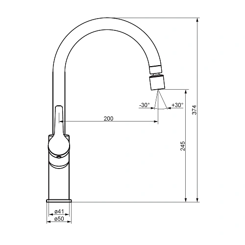 Смеситель для кухни Damixa Eclipse 310722000 хром Смеситель для кухни Damixa Eclipse 310722000 хром