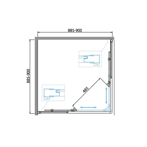 Душевой уголок BelBagno DUE-A-2-90-C-Cr 900x900 мм Душевой уголок BelBagno DUE-A-2-90-C-Cr 900x900 мм