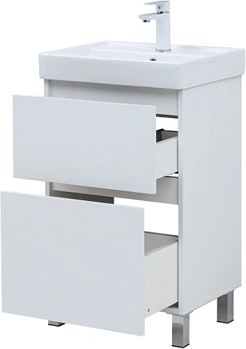 Тумба под раковину Aquanet Вега 50 00344120 напольная, белый глянец Тумба под раковину Aquanet Вега 50 00344120 напольная, белый глянец