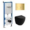 Комплект инсталляции GROSSMAN 900.K31.01.000 с клавишей смыва 700.K31.03.300.300 золото и унитазом GROSSMAN GR-4455BMS арт.97.4455BMS.03.300