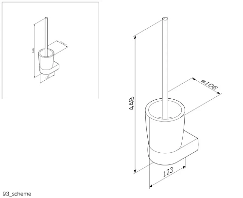 Ершик для унитаза AM.PM Sensation A3033300 подвесной, хром Ершик для унитаза AM.PM Sensation A3033300 подвесной, хром