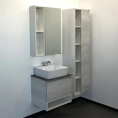 Тумба с раковиной Comforty Прага-60 00-00014536 дуб белый с графитовой столешницей и раковиной Comforty PZ-6068 Тумба с раковиной Comforty Прага-60 00-00014536 дуб белый с графитовой столешницей и раковиной Comforty PZ-6068