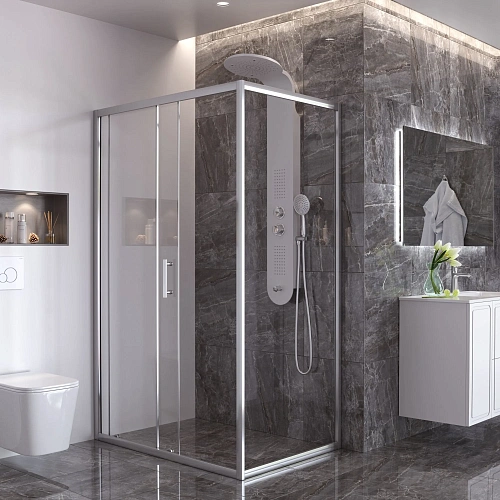 Душевой уголок Taliente 110x90x195см TA-N-110-09-1CP раздвижной, стекло прозрачное 6 мм, хром. профиль Душевой уголок Taliente 110x90x195см TA-N-110-09-1CP раздвижной, стекло прозрачное 6 мм, хром. профиль