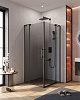 Картинка анонса товара «душевой уголок cezares slider-a-2-80/90-grigio-nero 80-90x80-90см стекло тонированное (графит), профиль черный»