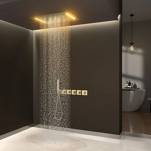 Душевая система Timo Petruma SX-5229/17SM встраиваемая с термостатом золото матовое Душевая система Timo Petruma SX-5229/17SM встраиваемая с термостатом золото матовое