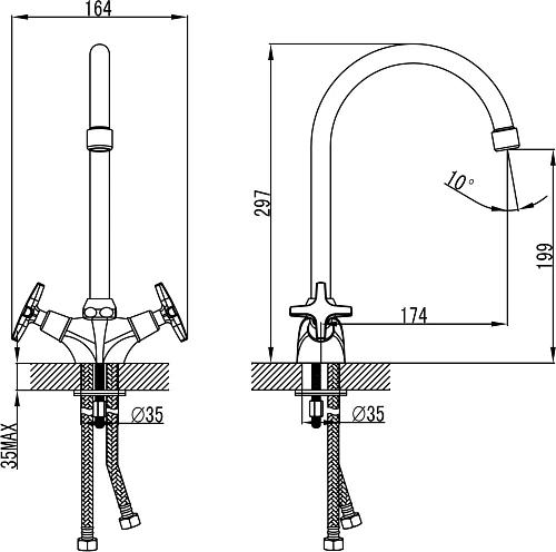 Смеситель для кухни Kaiser Crystal 28133 Смеситель для кухни Kaiser Crystal 28133