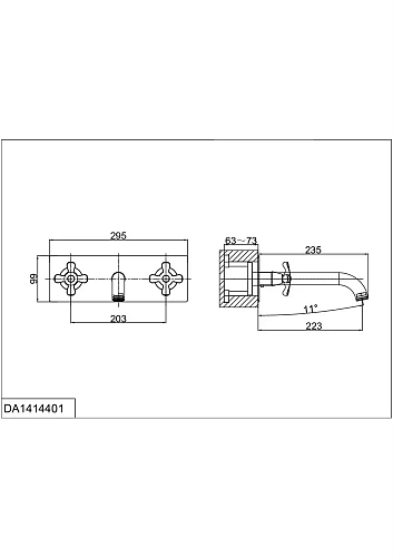 Смеситель для ванны D&K Lorsch Hessen DA1414401, скрытого монтажа Смеситель для ванны D&K Lorsch Hessen DA1414401, скрытого монтажа