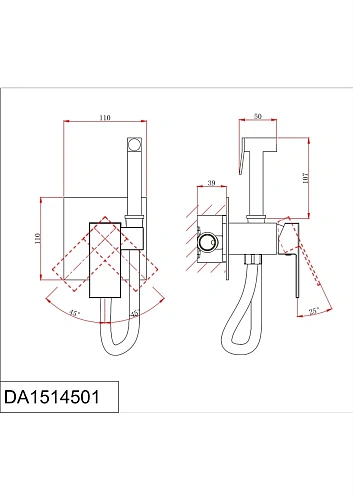 Гигиенический душ D&K Bayern Liszt (DA1514501) встраиваемый Гигиенический душ D&K Bayern Liszt (DA1514501) встраиваемый