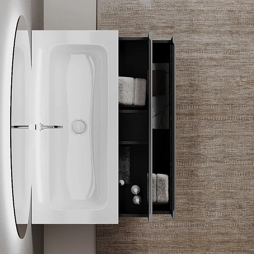 Тумба под раковину Sancos Folk FL120ES 1195х445х500 Ergraut soft, подвесная Тумба под раковину Sancos Folk FL120ES 1195х445х500 Ergraut soft, подвесная