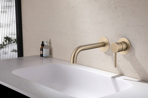 Смеситель для раковины ABBER Wasser Kreis AF8112G скрытого монтажа, золото матовое Смеситель для раковины ABBER Wasser Kreis AF8112G скрытого монтажа, золото матовое