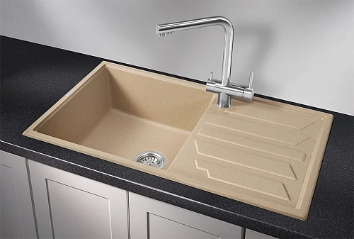 Кухонная мойка Granula 8601, ПЕСОК, кварц 860х500 Кухонная мойка Granula 8601, ПЕСОК, кварц 860х500