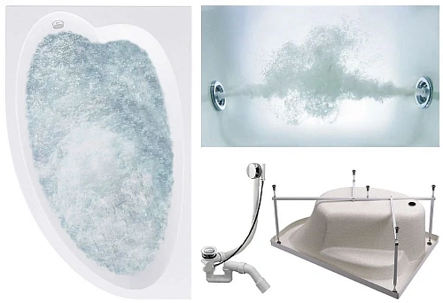 Акриловая ванна Timo IVA IVA1610L-KTIVA16-SPV1505-T-CM 160x100 гидромассажная 6 джет Акриловая ванна Timo IVA IVA1610L-KTIVA16-SPV1505-T-CM 160x100 гидромассажная 6 джет