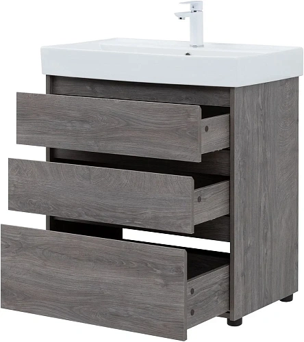 Тумба под раковину Aquanet Nova Lite 75 дуб рошелье (3 ящика) 00302473 Тумба под раковину Aquanet Nova Lite 75 дуб рошелье (3 ящика) 00302473