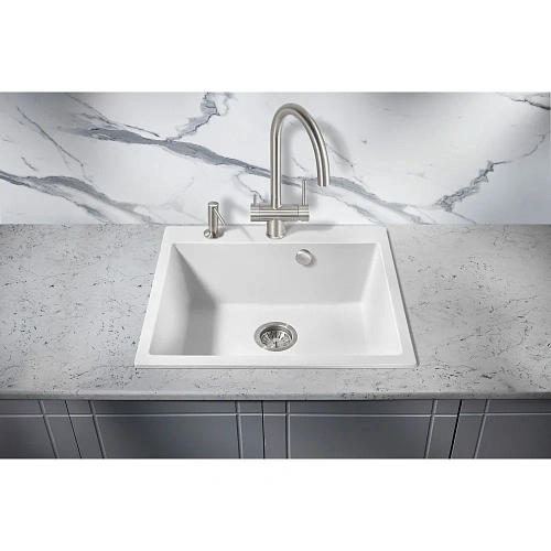 Кухонная мойка Milacio Murcia 60 Cuarzo (MC.77012), белый Кухонная мойка Milacio Murcia 60 Cuarzo (MC.77012), белый