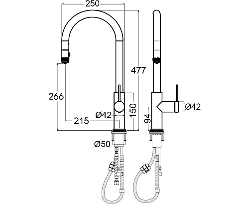 Смеситель для кухни Paulmark Galant антрацит Ga213077-AN Смеситель для кухни Paulmark Galant антрацит Ga213077-AN