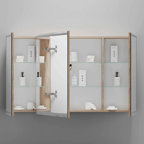 Зеркальный шкаф Sancos Mirror MI100ECH 990x150х740 мм, с LED подсветкой, дуб чарльстон Зеркальный шкаф Sancos Mirror MI100ECH 990x150х740 мм, с LED подсветкой, дуб чарльстон