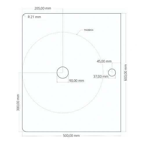 Столешница GROSSMAN НОРМА-60 см черная (искусственный камень) 506003 Столешница GROSSMAN НОРМА-60 см черная (искусственный камень) 506003