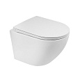 Детальная картинка товара «унитаз подвесной belbagno sfera-r bb046chr/bb902sc безободковый с сиденьем»