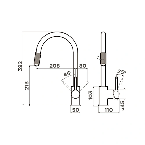 Смеситель для кухни Omoikiri Tamura-BN 4994334 Смеситель для кухни Omoikiri Tamura-BN 4994334