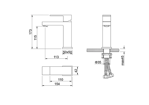 Смеситель для раковины Aquatek ЛИБРА AQ1610CR Хром Смеситель для раковины Aquatek ЛИБРА AQ1610CR Хром