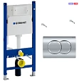 Инсталляция для унитаза Geberit Duofix Delta 458.149.21.1 с кнопкой смыва хром Инсталляция для унитаза Geberit Duofix Delta 458.149.21.1 с кнопкой смыва хром